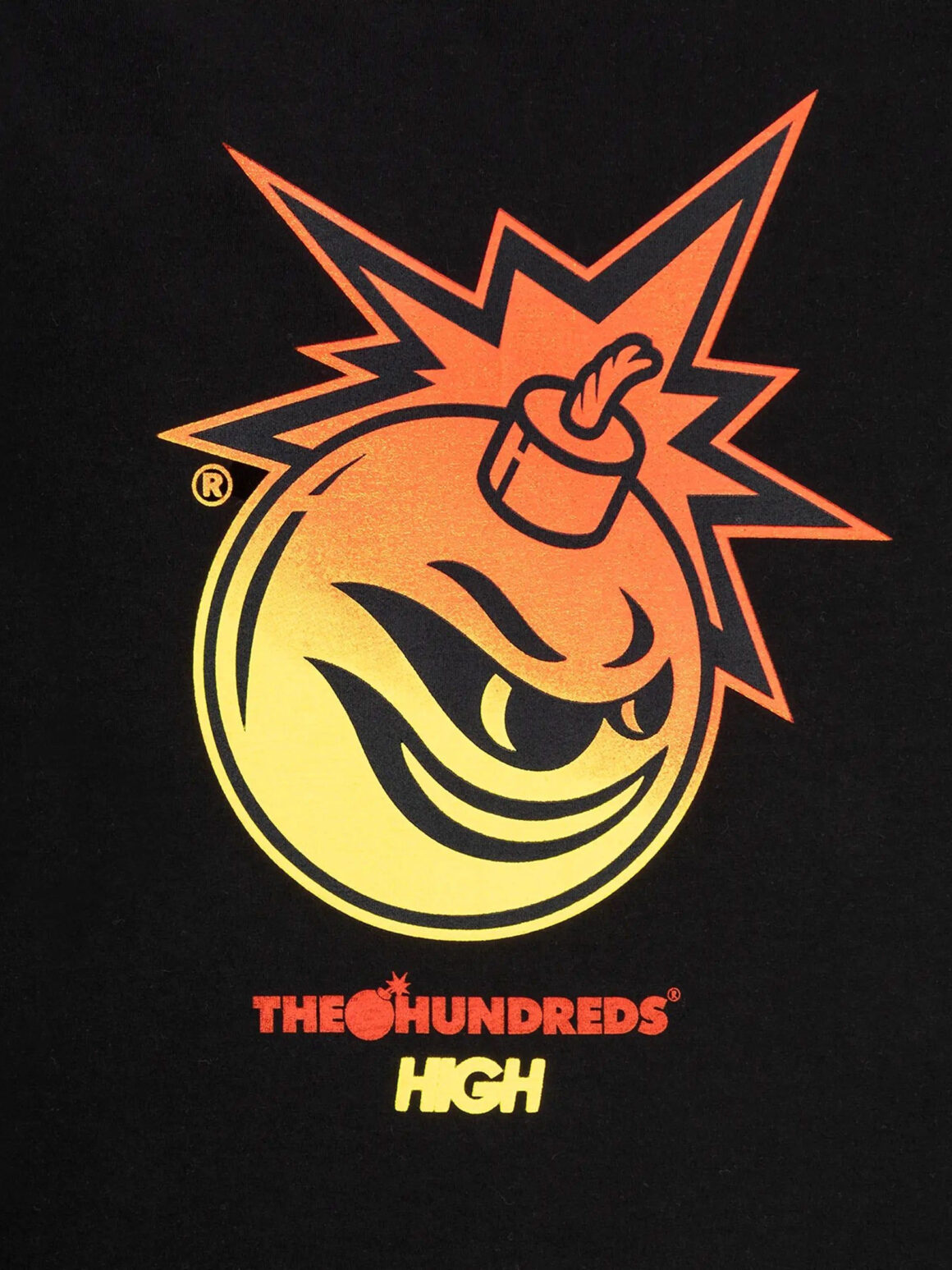 Imagem de: Camiseta HIGH Company X The Hundreds Adam Bomb Flames Preto Lavado