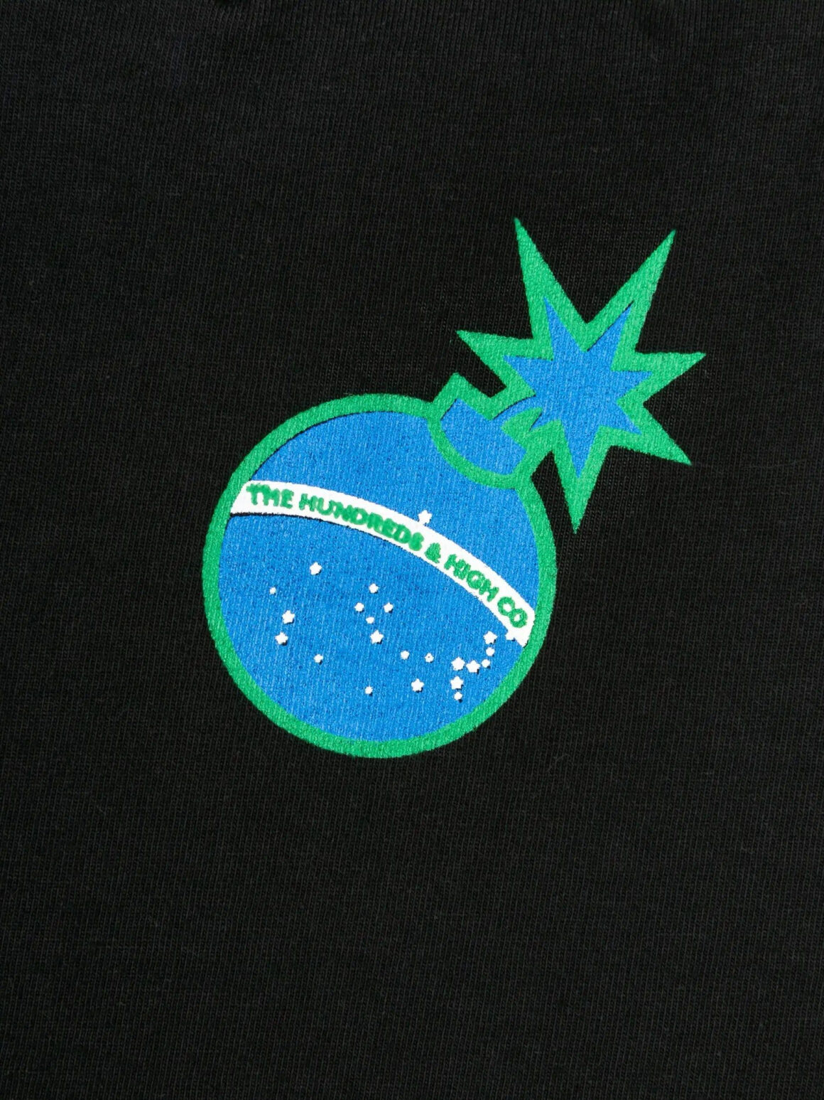 Imagem de: Camiseta HIGH Company X The Hundreds Flames Bar Logo Preta Lavada