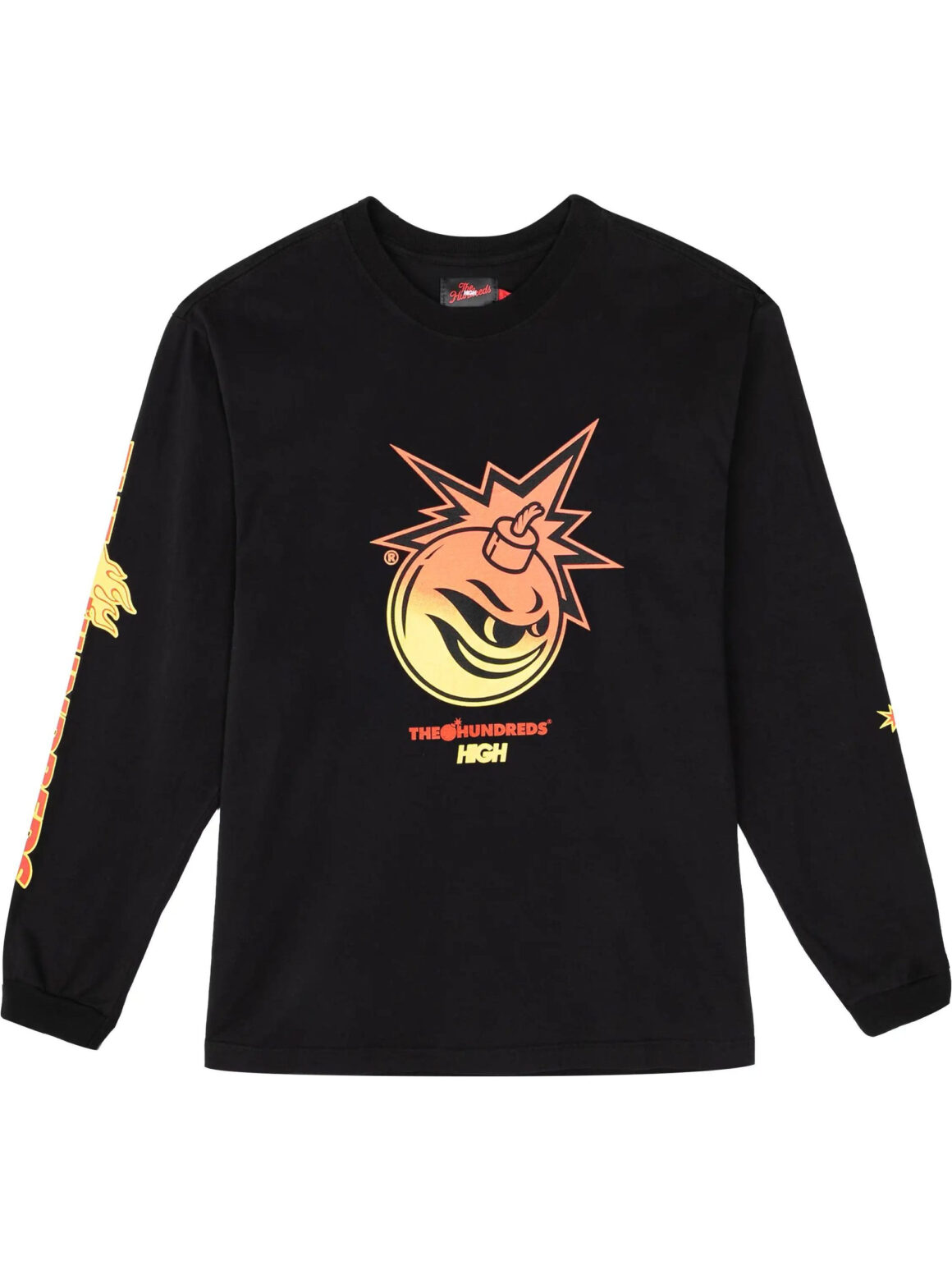 Imagem de: Camiseta Manga Longa High Company X The Hundreds Adam Bomb Flames Preta