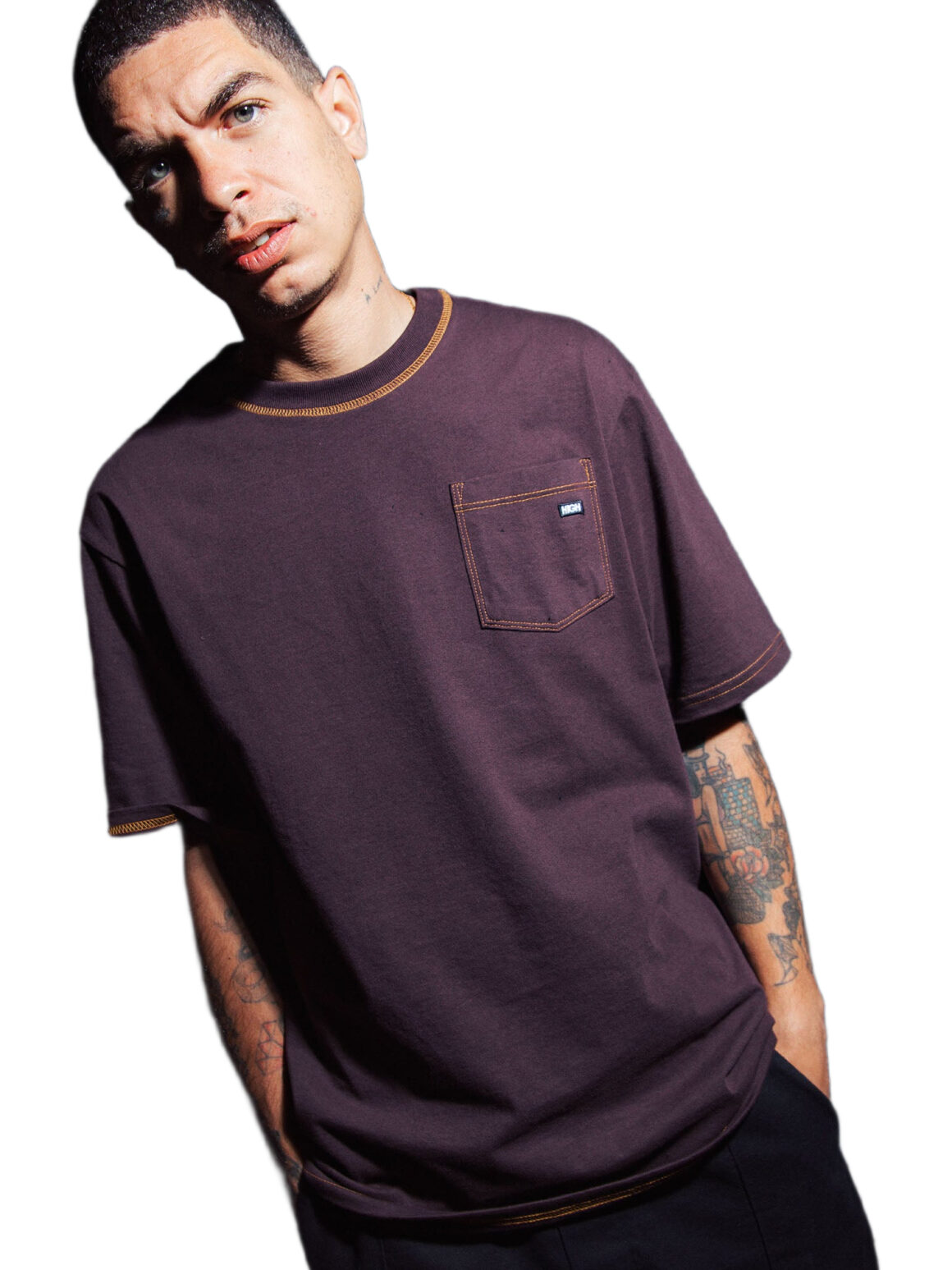 Imagem de: Camiseta HIGH Company Pocket Tee Colored Marrom