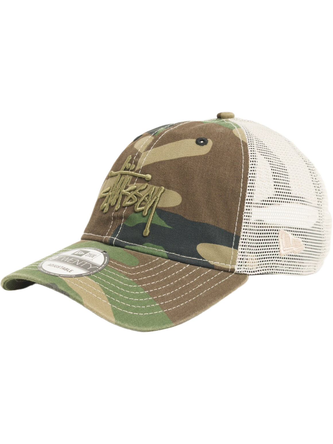 Imagem de: Boné Stüssy 9TWENTY Washed Basic Trucker Camuflado Woodland