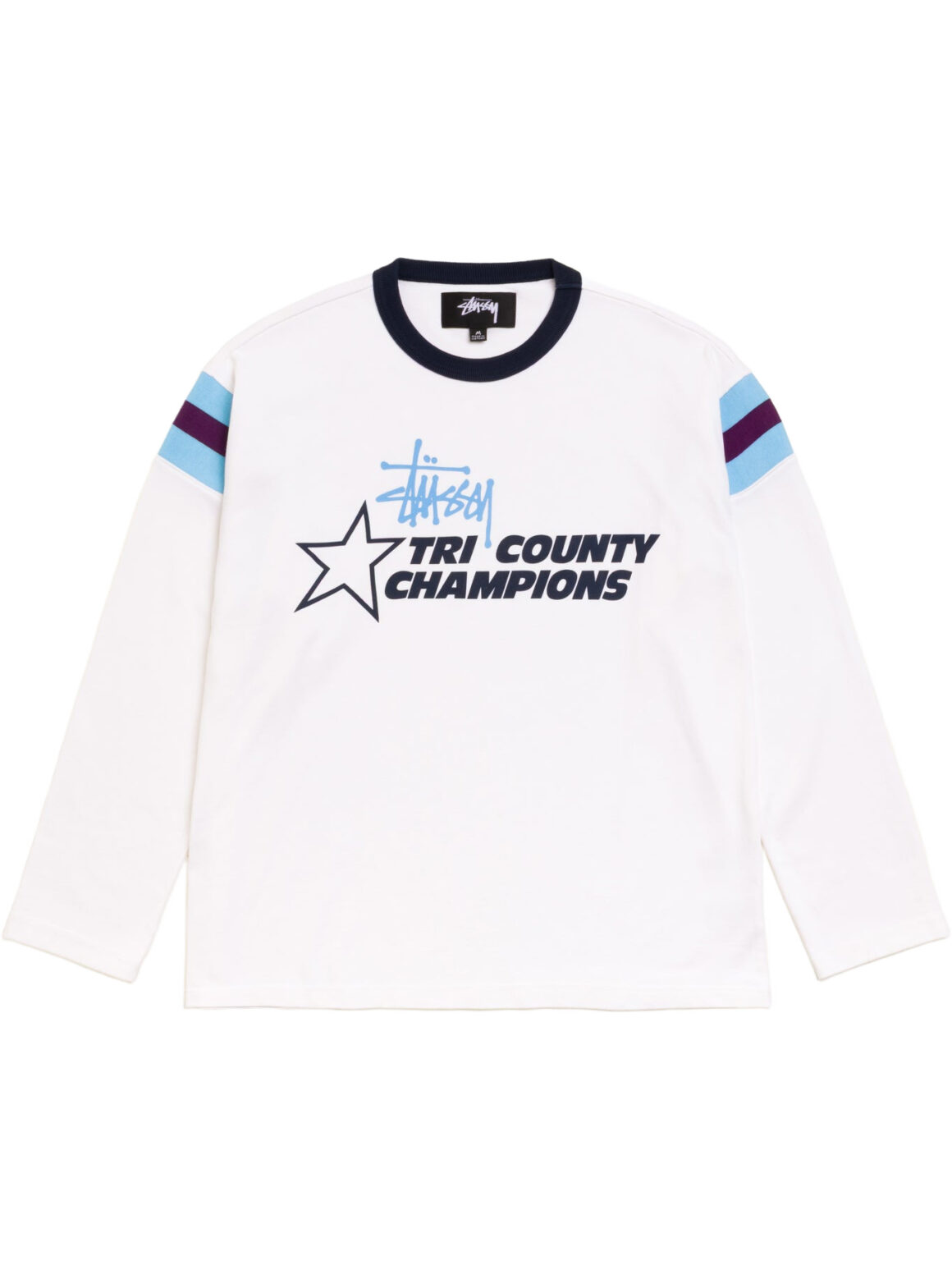 Imagem de: Camiseta Manga Longa Stüssy LS Ringer Tee Branco