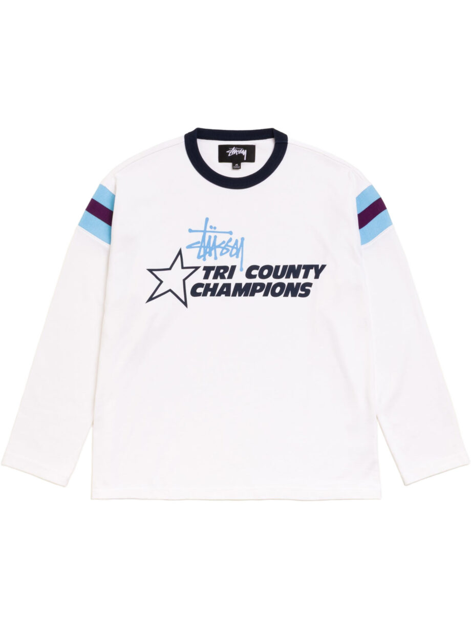Imagem de: Camiseta Manga Longa Stüssy LS Ringer Tee Branco