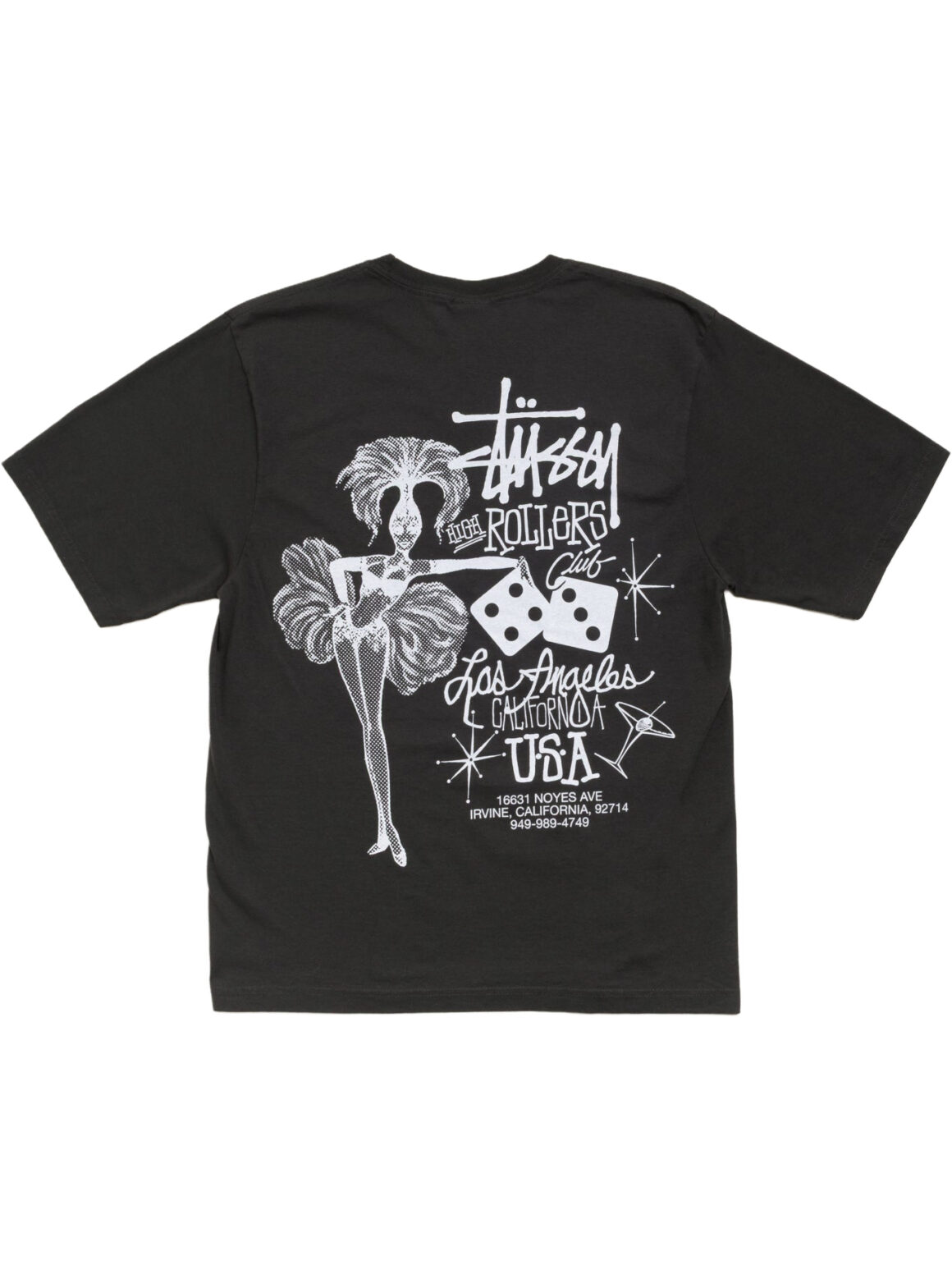 Imagem de: Camiseta Stüssy High Rollers Tee Preto Desbotado