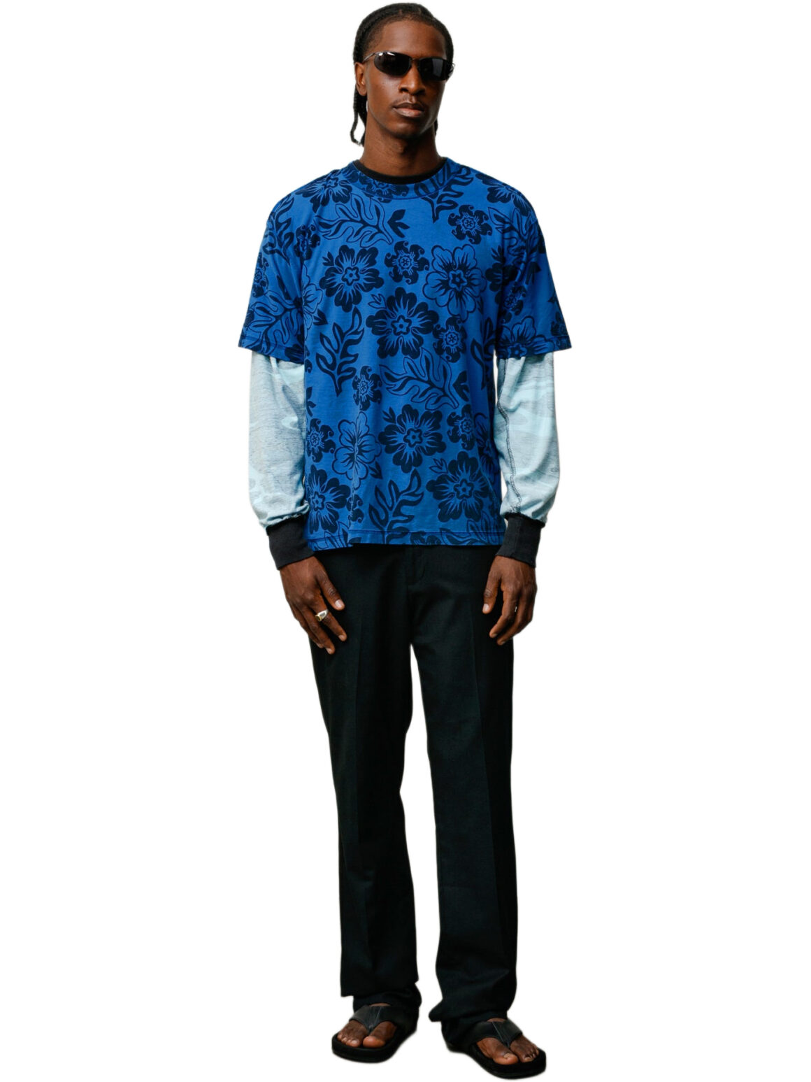 Imagem de: Camiseta Stüssy Lazy Floral Azul Esporte