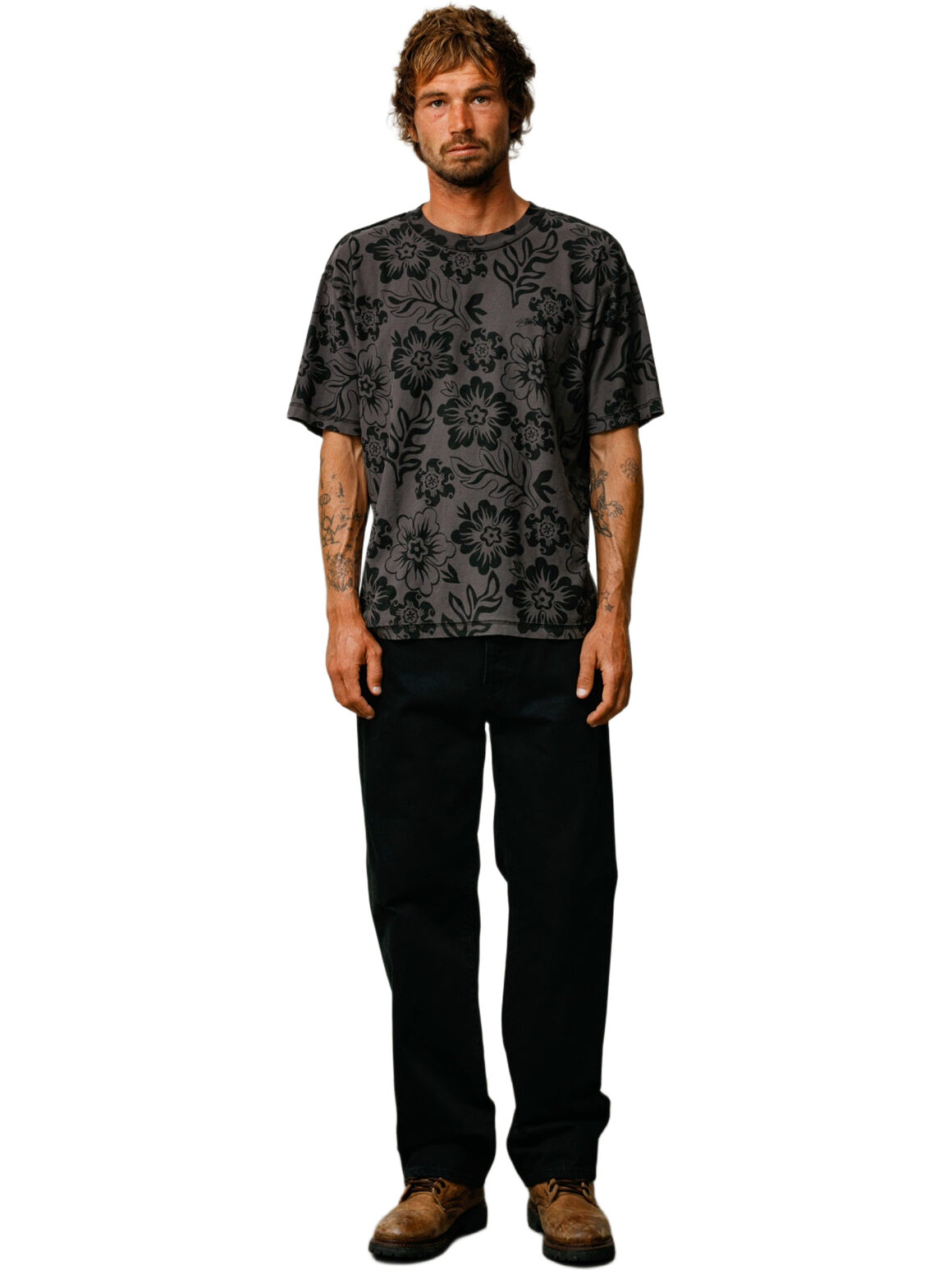 Imagem de: Camiseta Stüssy Lazy Floral Preto Vintage