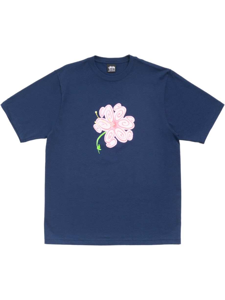 Imagem de: Camiseta Stüssy S Flower Tee Azul Marinho