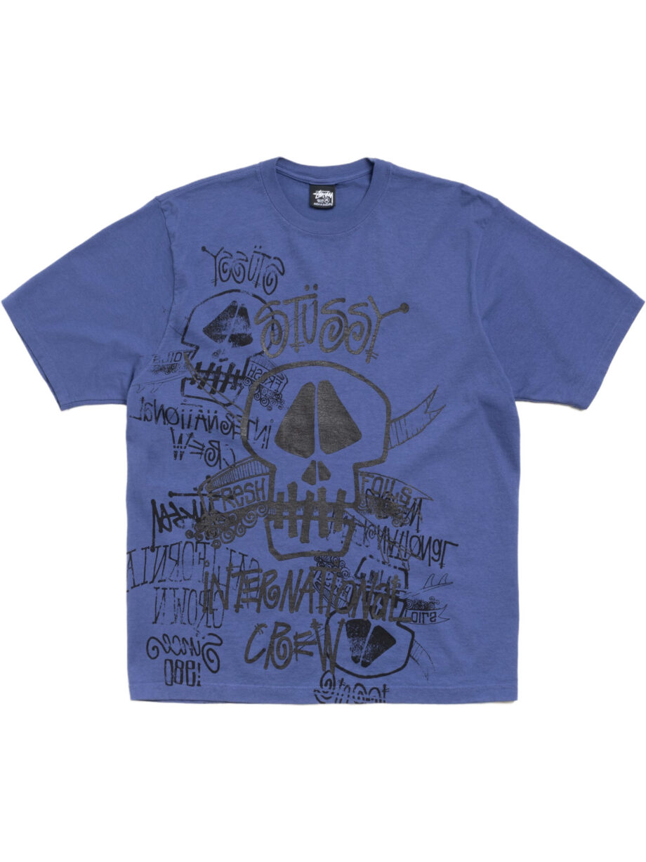 Imagem de: Camiseta Stüssy Skulls Pigment Dyed Índigo
