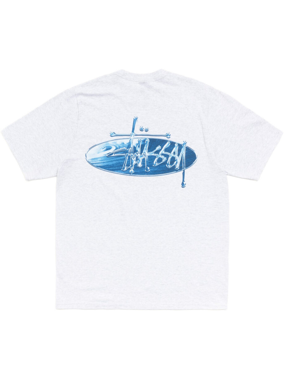 Imagem de: Camiseta Stüssy Wave Oval Tee Cinza Mescla