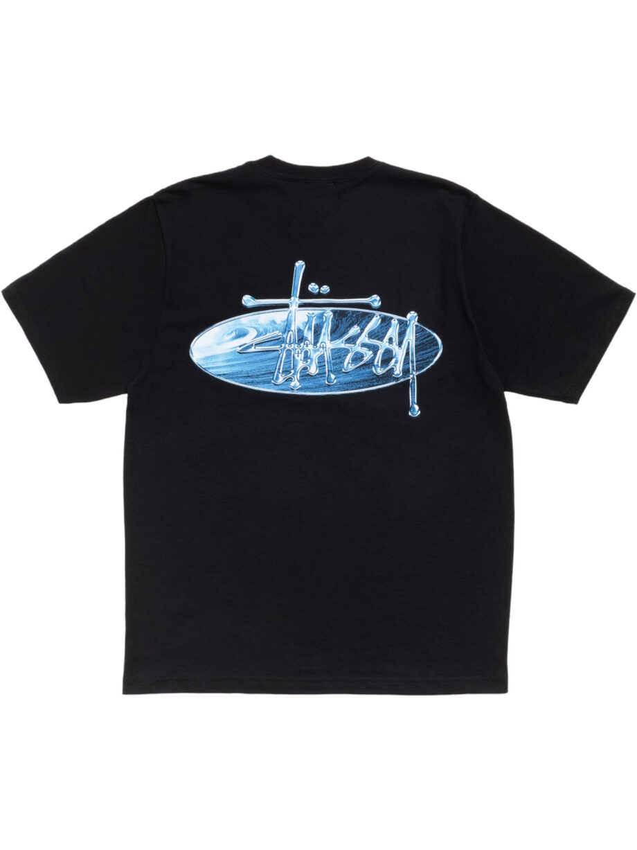 Imagem de: Camiseta Stüssy Wave Oval Tee Preta