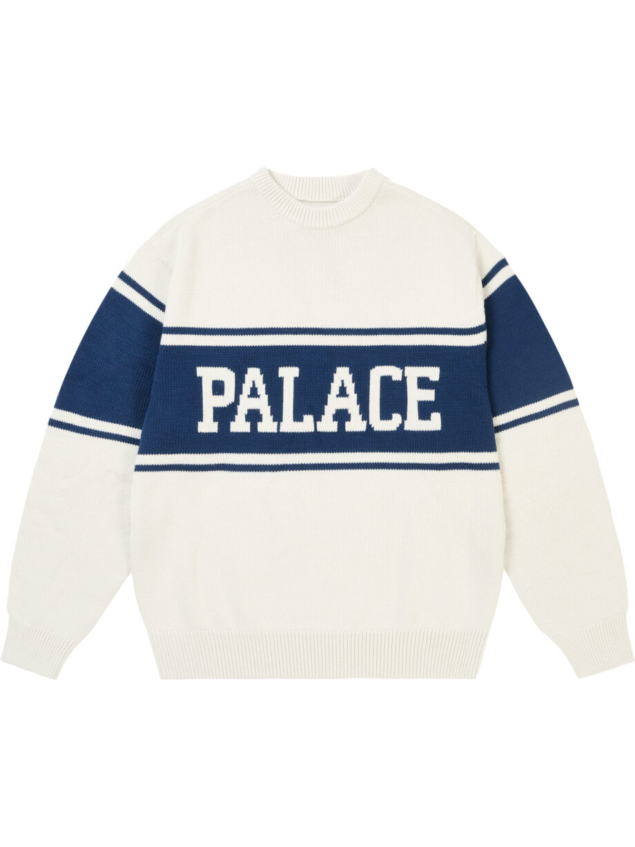Imagem de: Suéter Palace Skateboards College Stripe Branco
