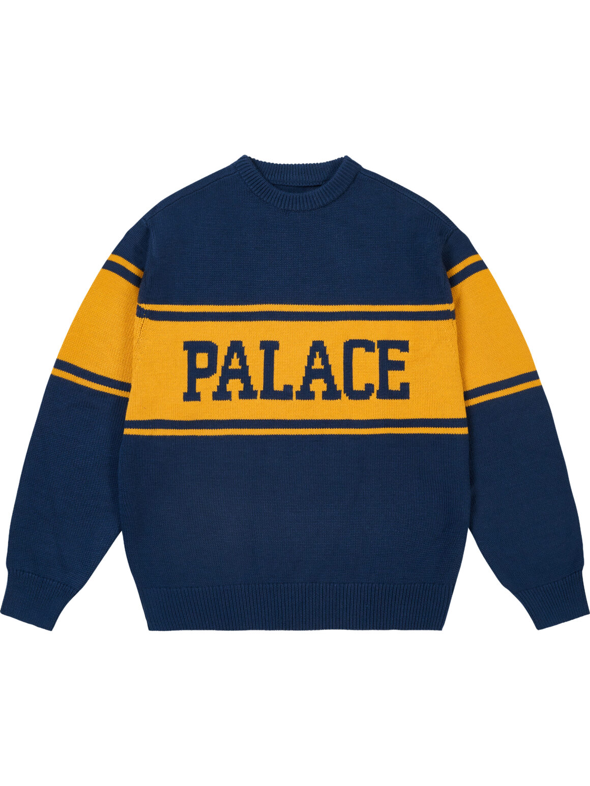Imagem de: Suéter Palace Skateboards College Stripe Knit Azul Marinho