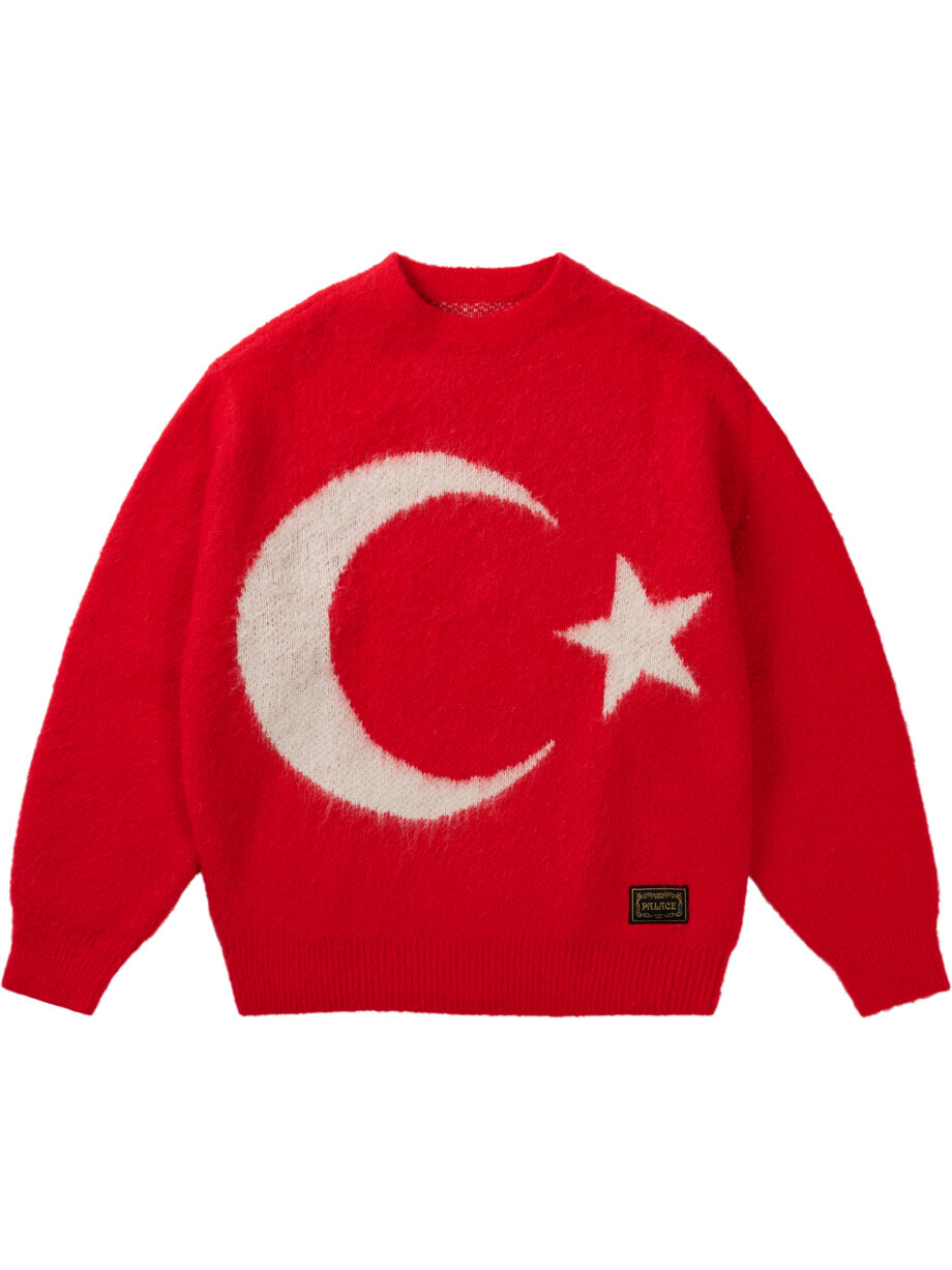 Imagem de: Suéter Palace Skateboards Too Hairy Flag Knit Türkiye