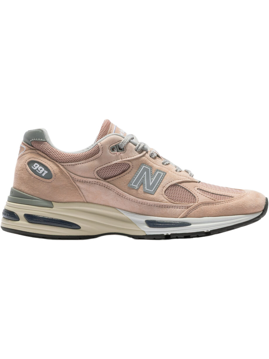 Imagem de: Tênis New Balance Made In UK 991v2 Rosa Mogno e Prata