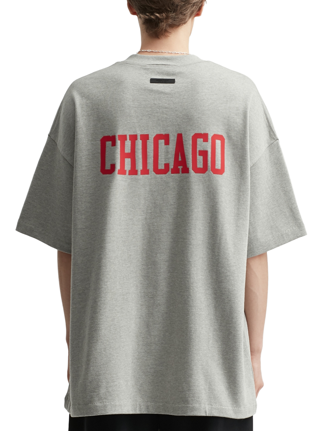 Imagem de: Camiseta Fear of God Essentials Bulls 90s Cinza Mescla
