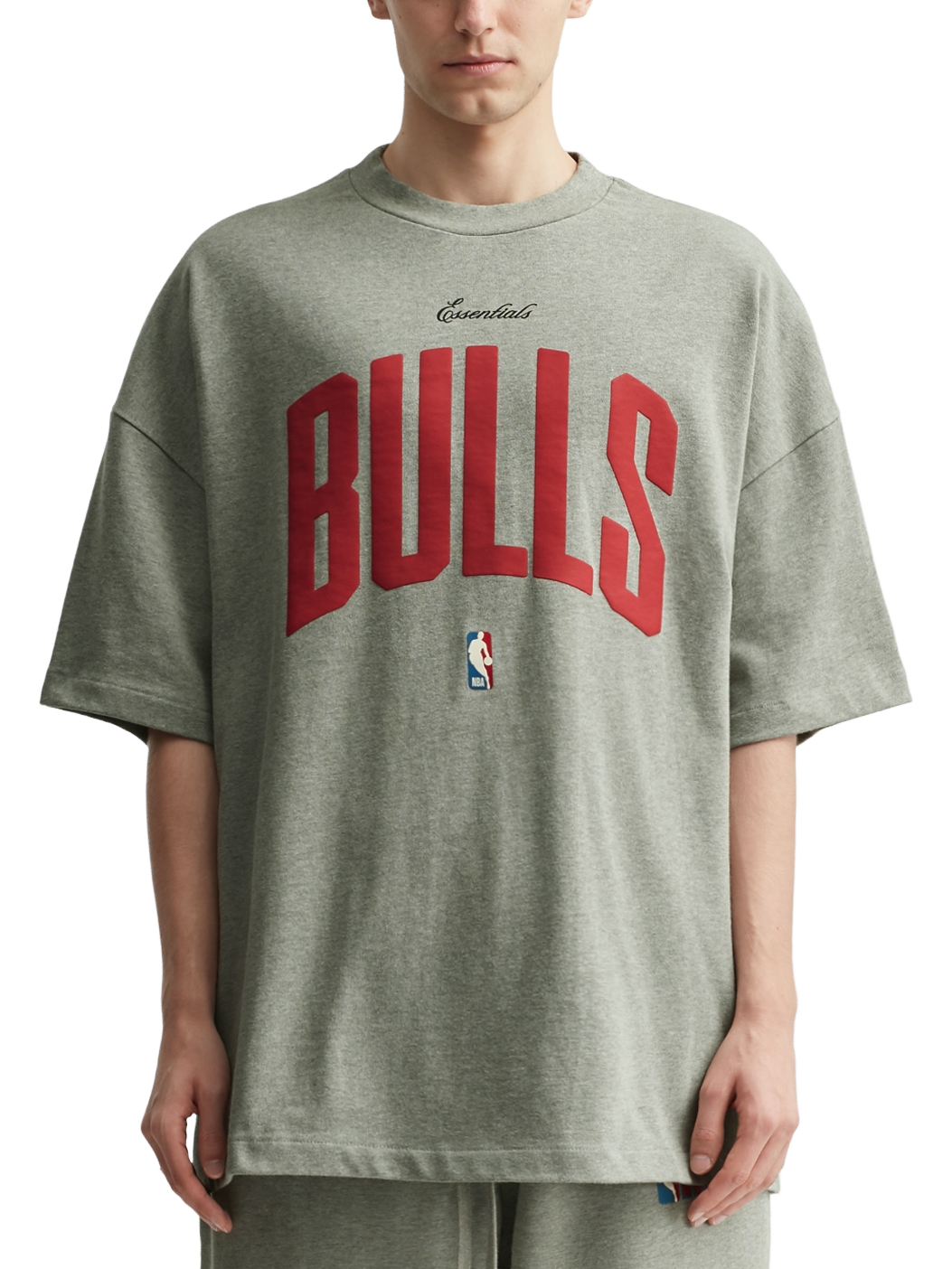 Imagem de: Camiseta Fear of God Essentials NBA Bulls 90s Cinza Mescla