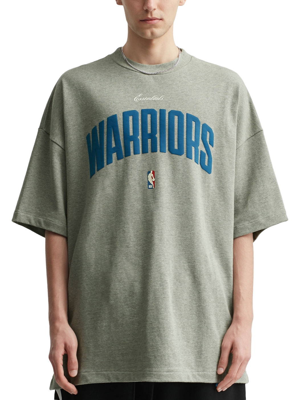 Imagem de: Camiseta Fear of God Essentials NBA Warriors 90’s Cinza Mescla