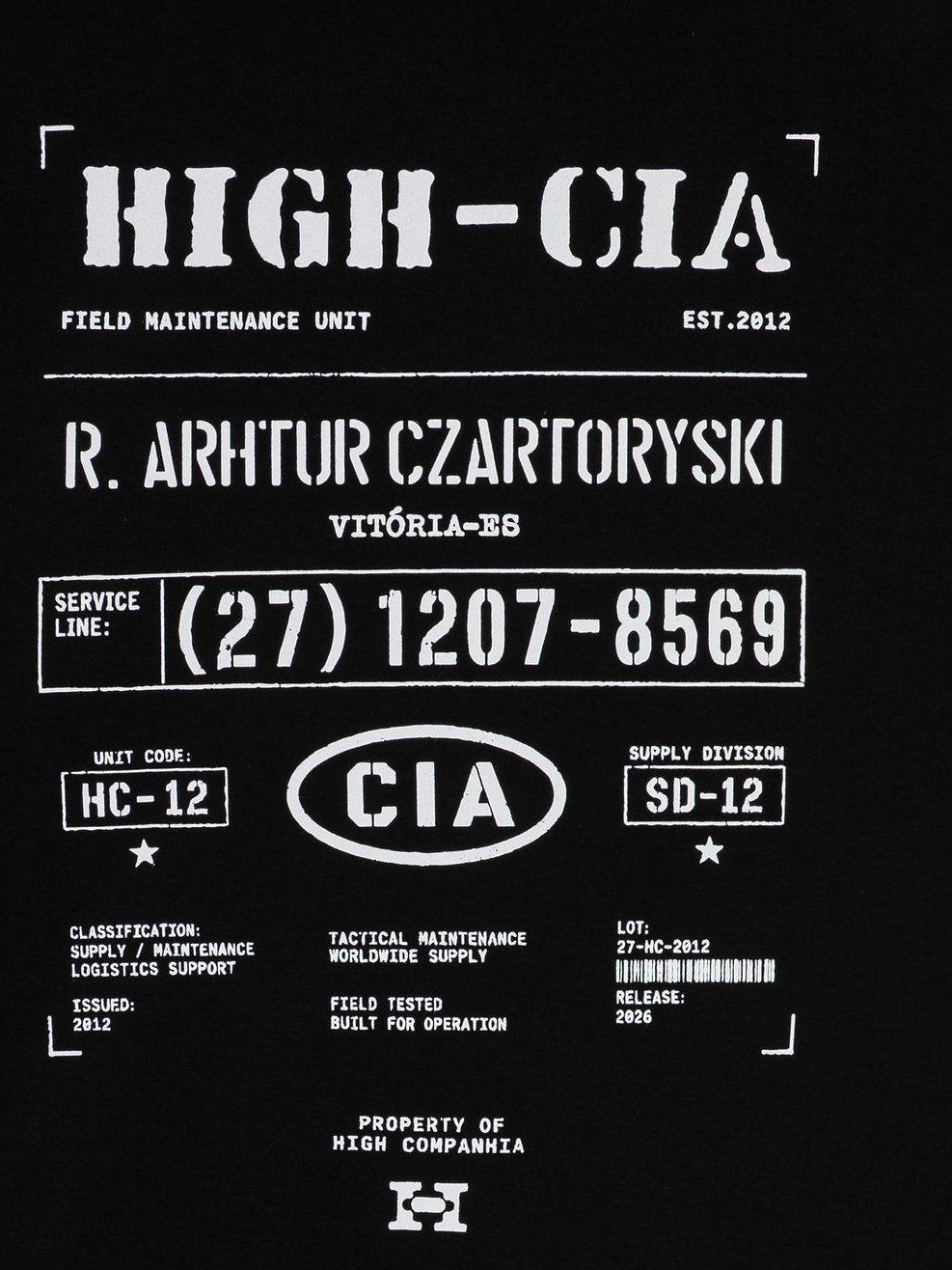 Imagem de: Camiseta HIGH Company Supply Vix Preta