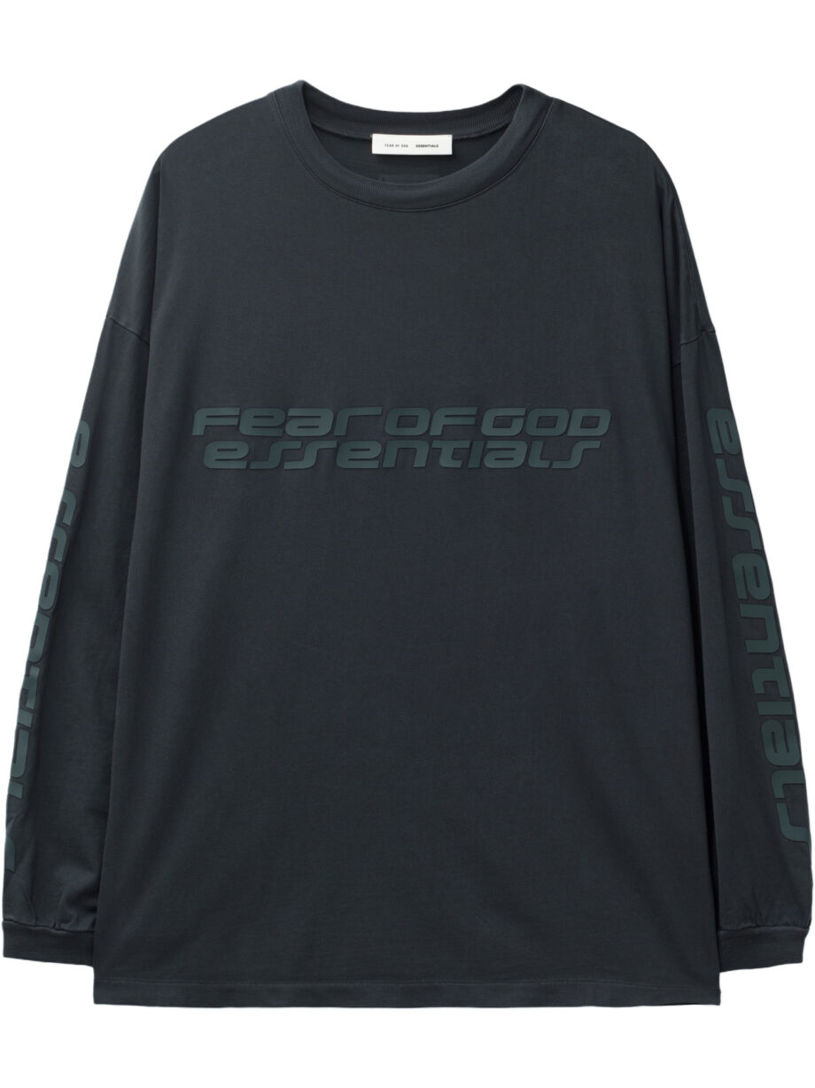 Imagem de: Camiseta Manga Longa Fear of God Essentials 90s Preto Vintage