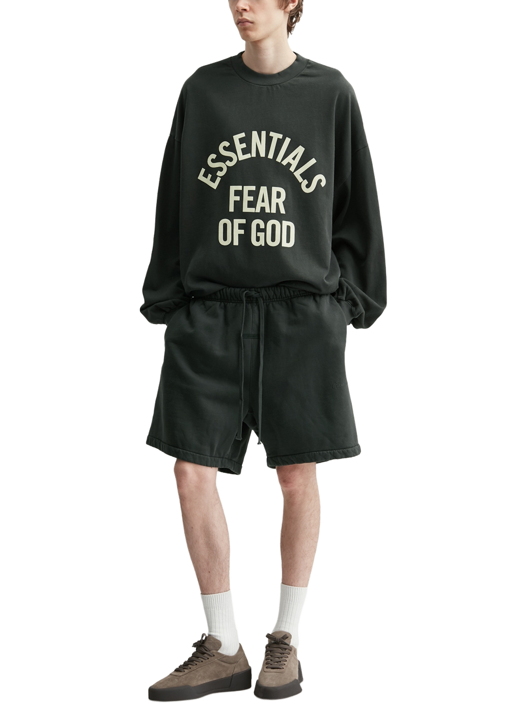 Imagem de: Camiseta Manga Longa Fear of God Essentials Campus 90s Preto