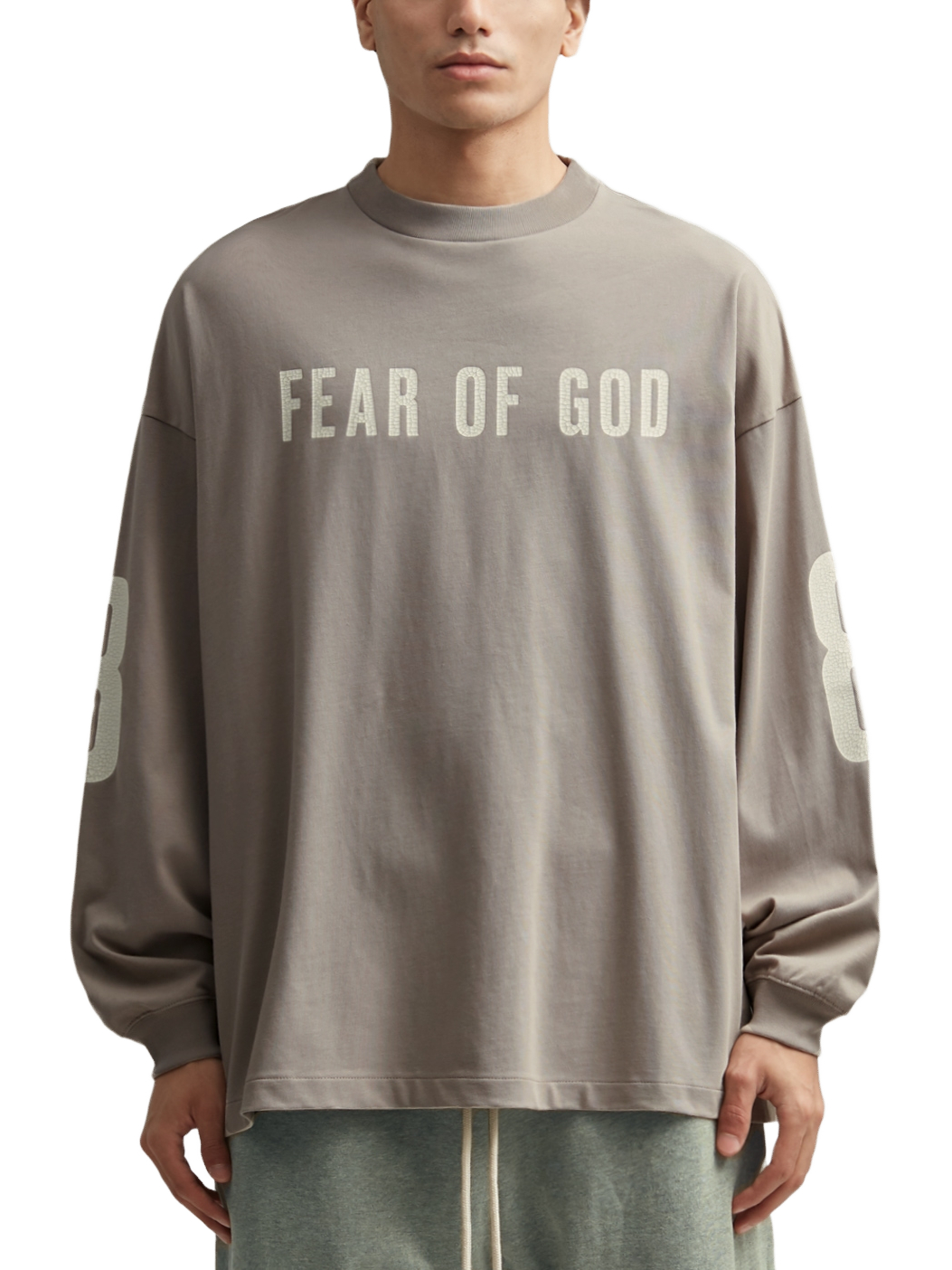 Imagem de: Camiseta Manga Longa Fear of God Essentials Merch Cinza Seal