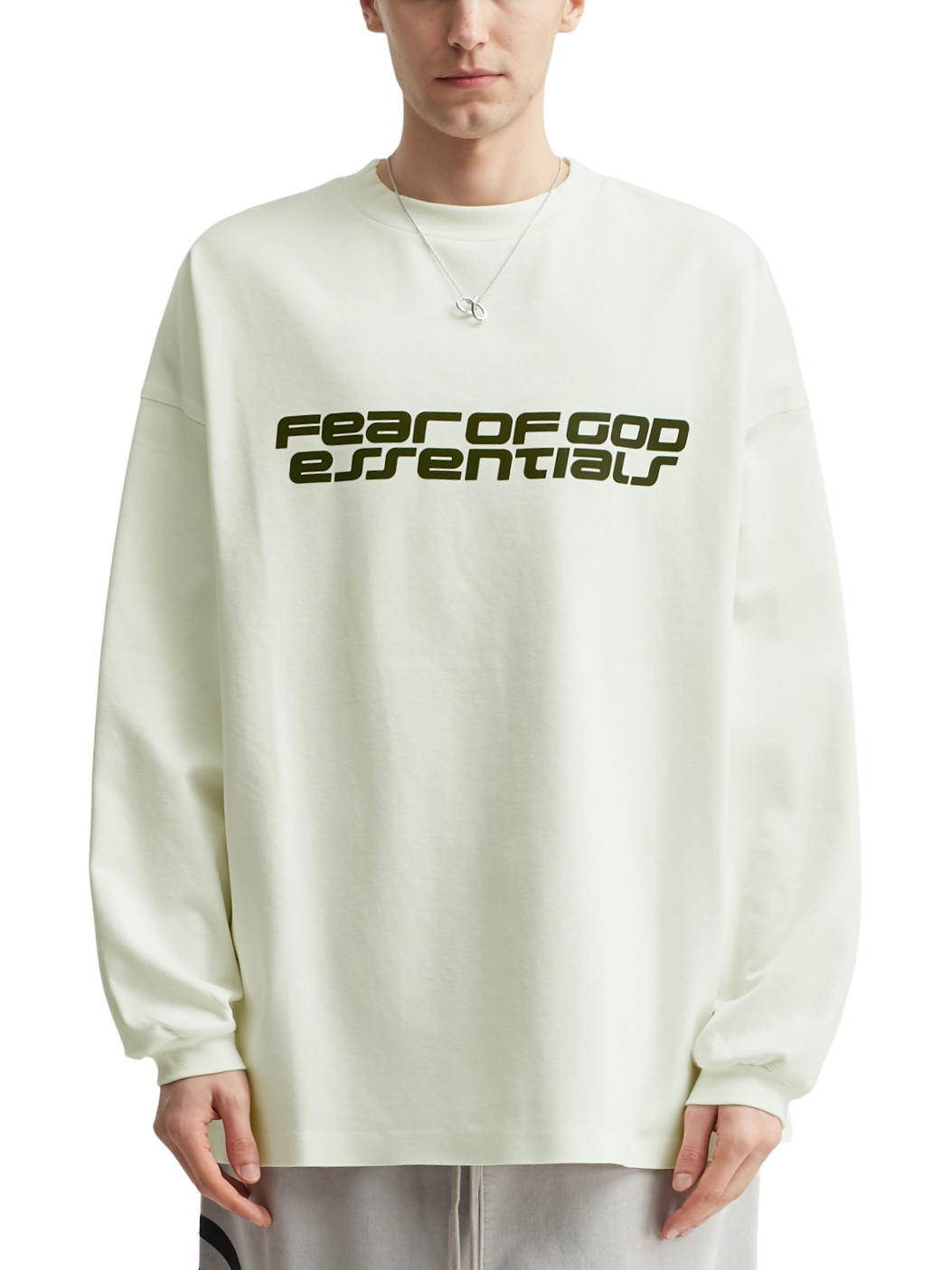 Imagem de: Camiseta Manga Longa Fear of God Essentials Ponte 90s Marfim