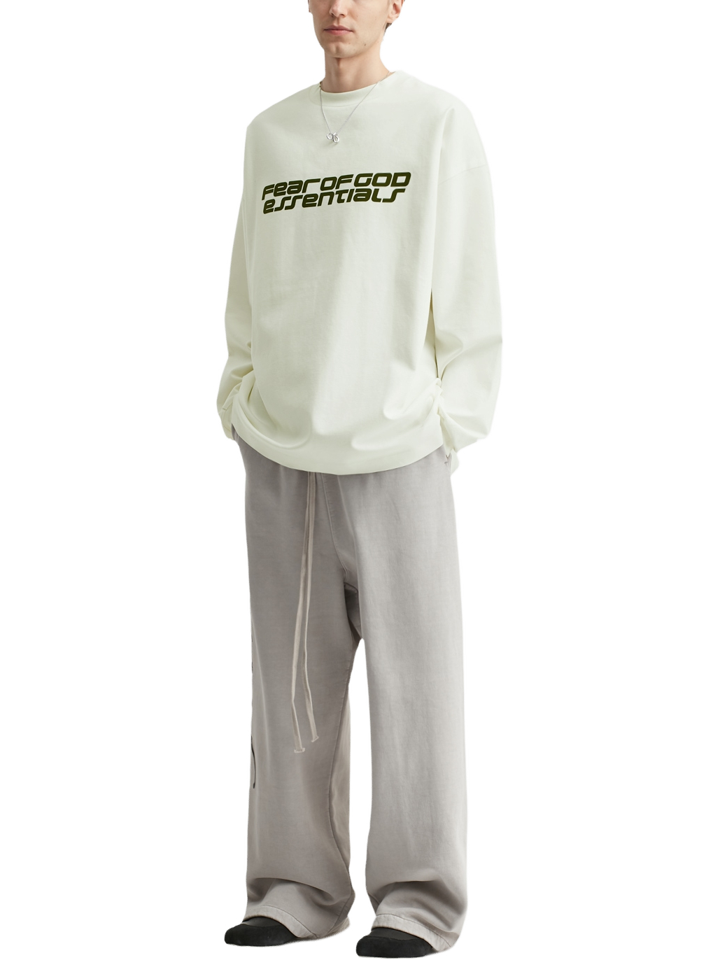 Imagem de: Camiseta Manga Longa Fear of God Essentials Ponte 90s Marfim