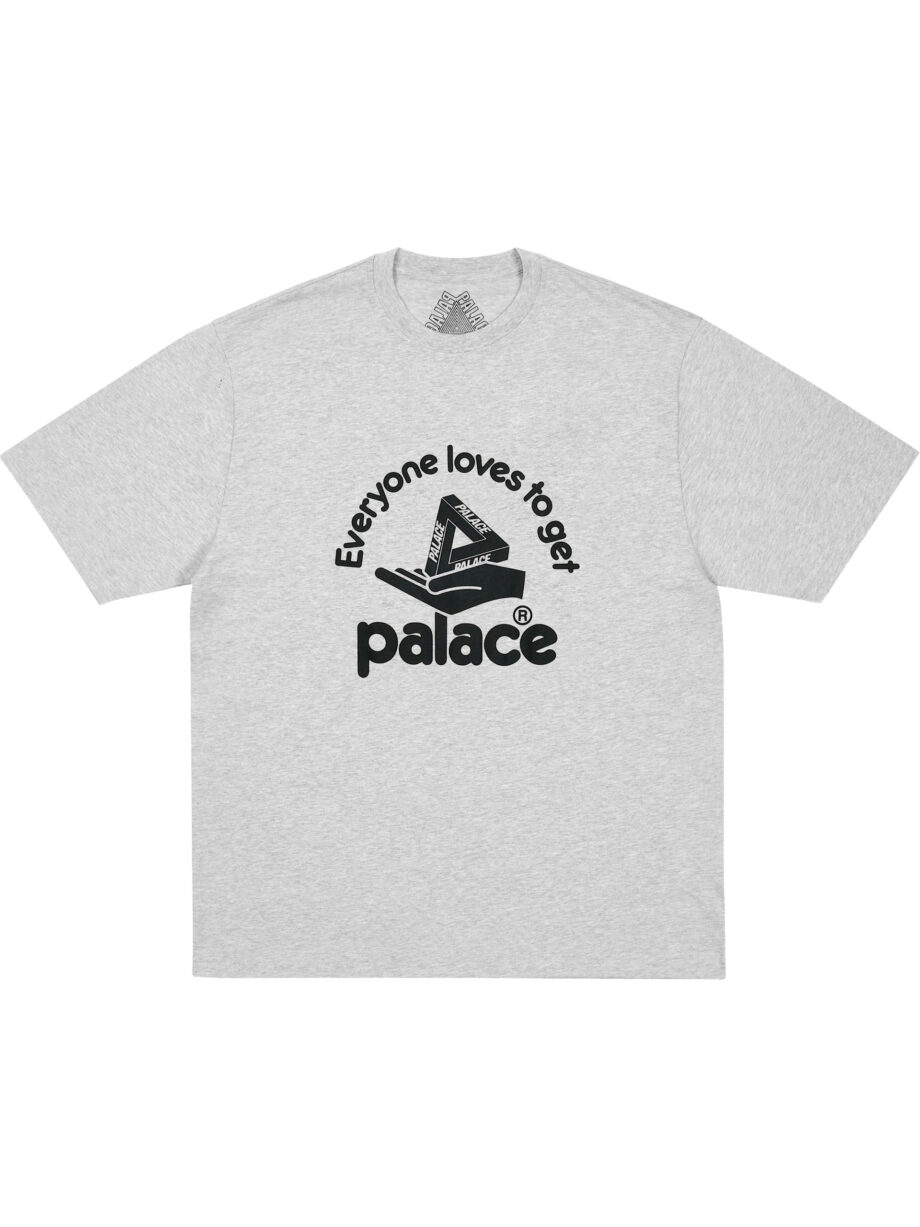 Imagem de: Camiseta Palace Skateboards Hand Out Cinza Mescla