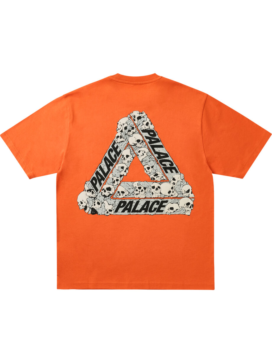 Imagem de: Camiseta Palace Skateboards Skull Tri Laranja