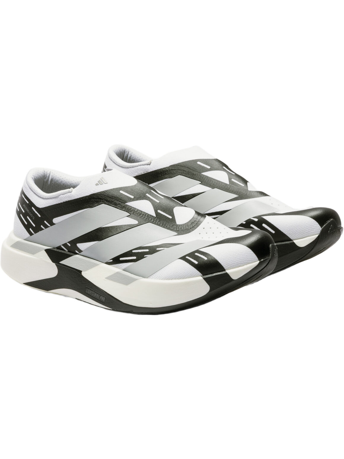 Imagem de: Tênis adidas Originals Adizero EVO SL Laceless LightstrikePro Branco Cinza e Preto
