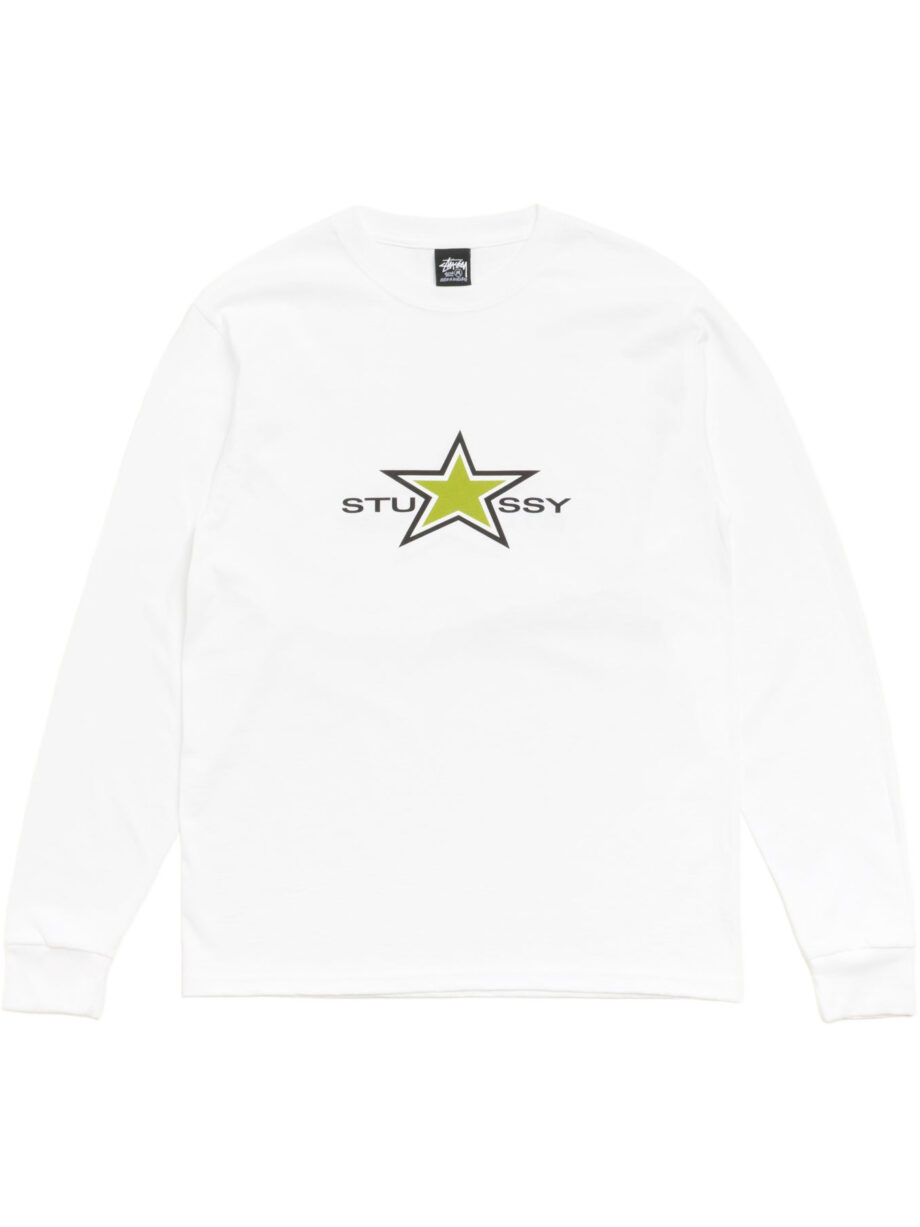 Imagem de: Camiseta Manga Longa Stüssy Star Branca