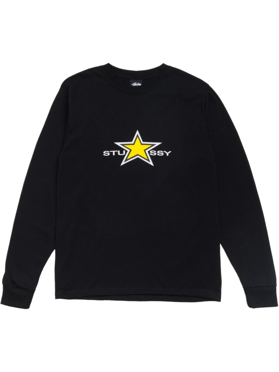 Imagem de: Camiseta Manga Longa Stüssy Star LS Tee Preta