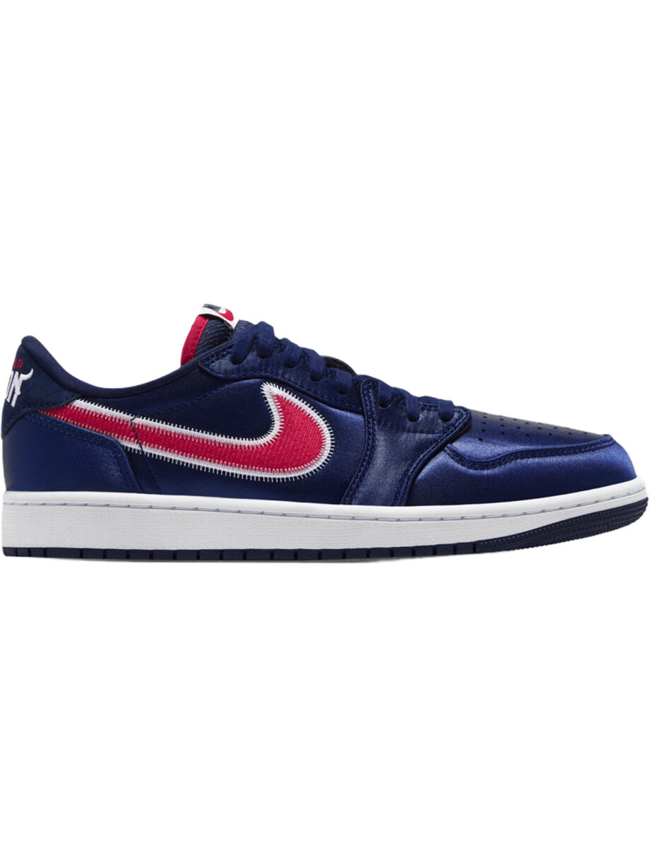 Imagem de: Tênis Jordan Air Jordan 1 Retro Low OG Azul Marinho e Vermelho