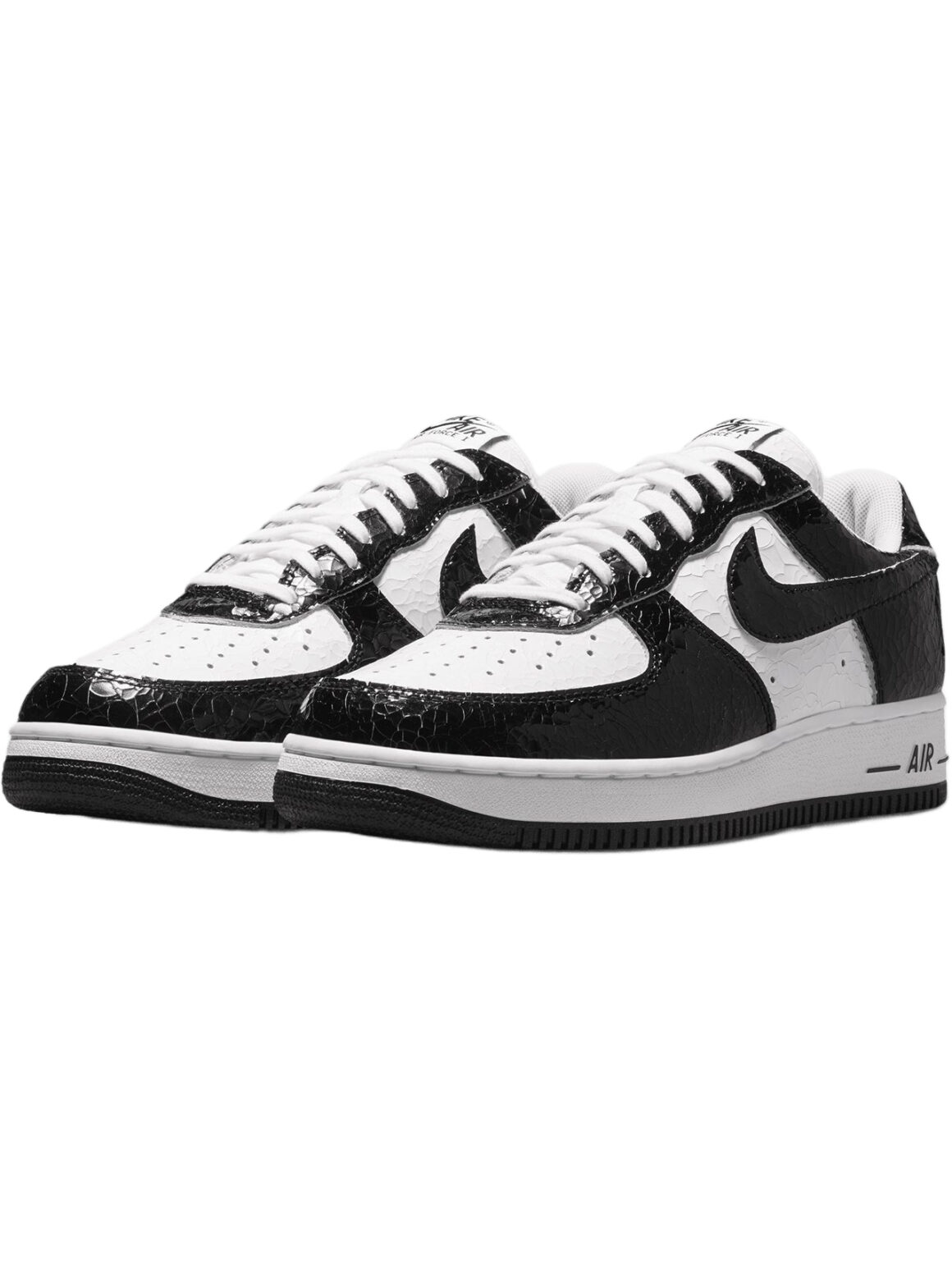Imagem de: Tênis Nike Air Force 1 Cracked Leather Preto e Branco